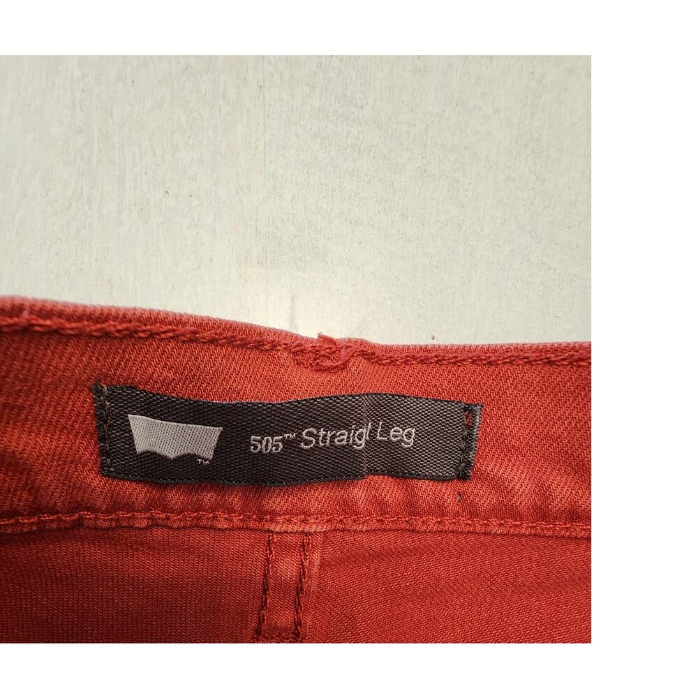 Levis Women's Cut off Denim Shorts SZ 4 Distressed Butterfly Patch Rust - Picture 5 of 11